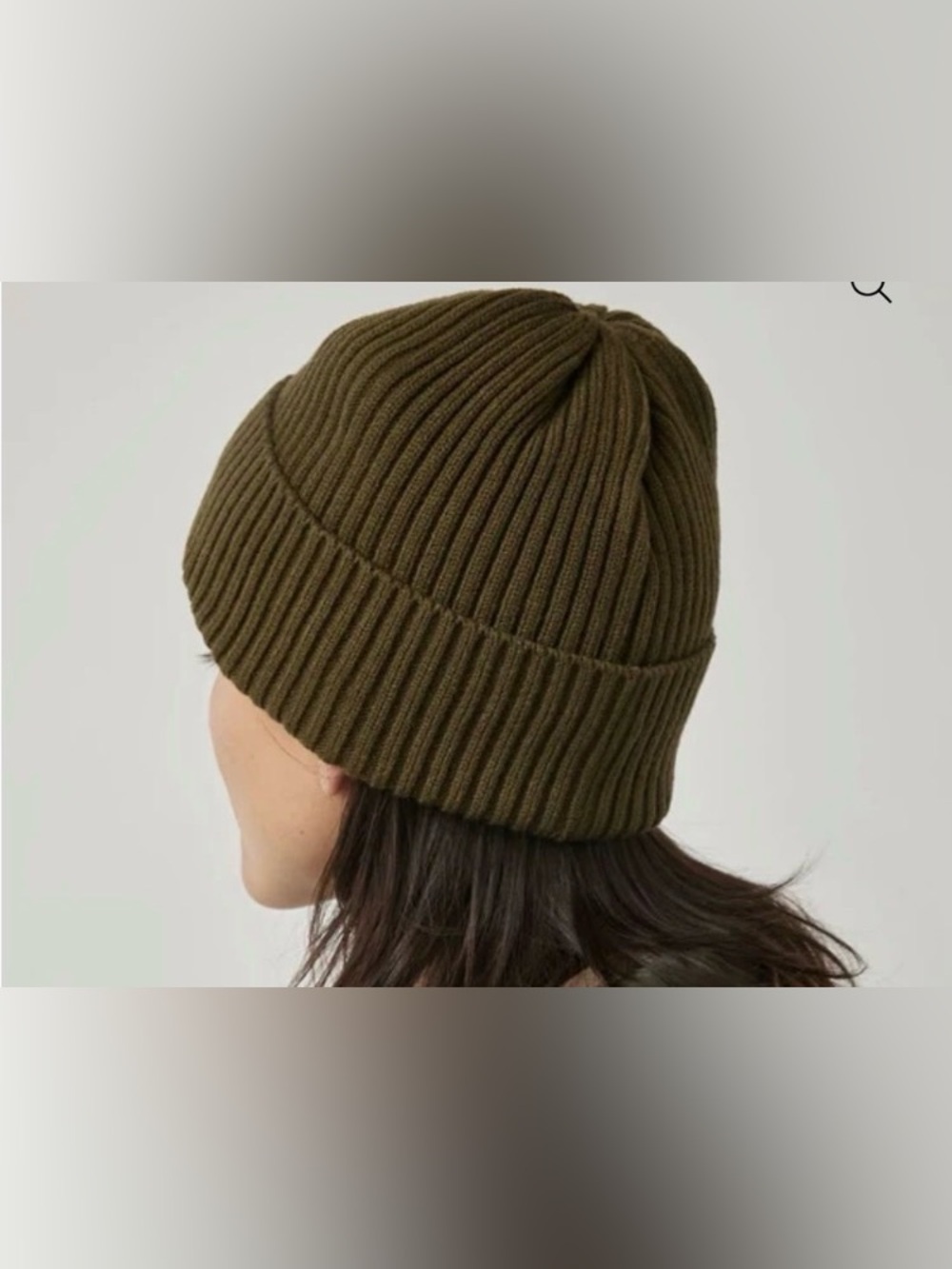 Ribbed Knit Beanie - Olive